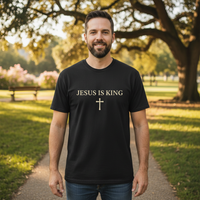 Load image into Gallery viewer, Jesus Is King Cross – Heavyweight Cotton T-Shirt