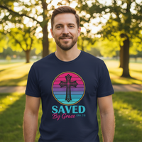 Load image into Gallery viewer, Saved By Grace Heavyweight Cotton T-Shirt – Classic Fit Casual Wear