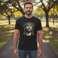 Load image into Gallery viewer, Jesus Christ Face – Heavyweight Cotton T-Shirt